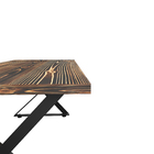 Mesa Rústica Envelhecida 90x200cm com Base X Preta