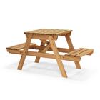 Mesa Rústica Forte Para Jardim Com 2 Bancos Em Madeira Maciça