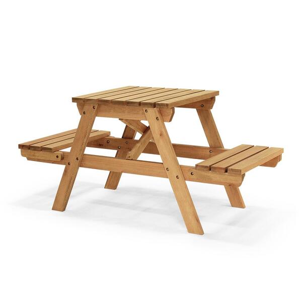 Mesa Rústica Forte Para Jardim Com 2 Bancos Em Madeira Maciça