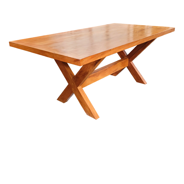 Mesa Rústica X Em Madeira De Demolição - Cód 189 Acabamento:c