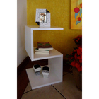 Mesa "S" Lateral de Apoio ou Mesa de Cabeceira Branco Laca