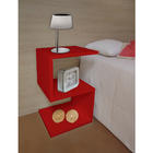Mesa "S" Lateral de Apoio ou Mesa de Cabeceira - Vermelho Laca