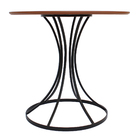 Mesa Saarinen Base Metal Preta Tampo 100cm Madeira Pau Ferro