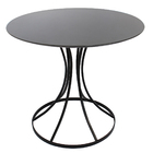 Mesa Saarinen Base Metal Preta Tampo 90cm Madeira Laca Preta