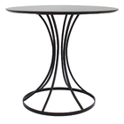 Mesa Saarinen Base Metal Preta Tampo 90cm Madeira Laca Preta