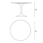 Mesa Saarinen Lateral Nanoglass 41cm Branco