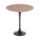 Mesa Saarinen Lateral Oval Imbuia 57x38cm - Base Preta