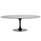 Mesa Saarinen Madeira Laq.preta Oval 122x235cm Preto