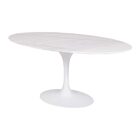 Mesa Saarinen Oval Espírito Santo 198x122cm - Base Branca