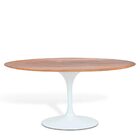 Mesa Saarinen Oval Imbuia 235x122cm - Base Branca