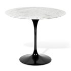 Mesa Saarinen Redonda Carrara 124cm - Base Preta