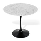 Mesa Saarinen Redonda Carrara 90cm - Base Preta