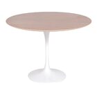 Mesa Saarinen Redonda Imbuia 100cm - Base Branca
