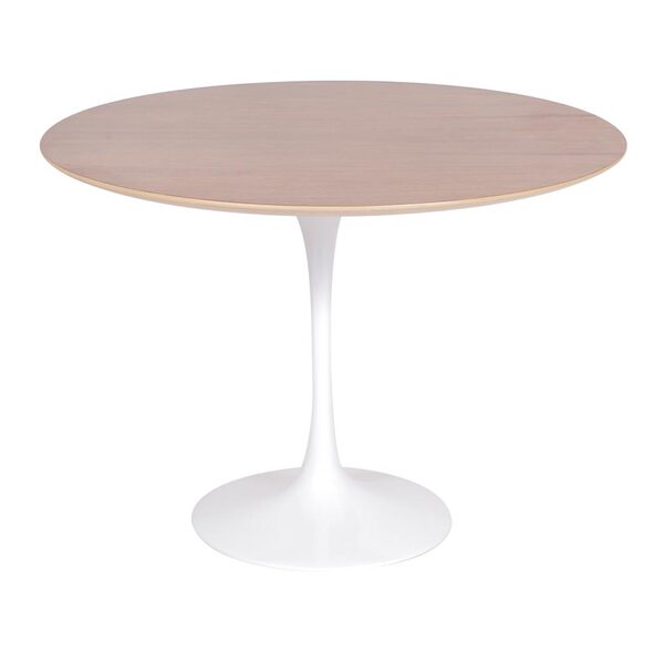 Mesa Saarinen Redonda Imbuia 100cm - Base Branca
