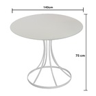 Mesa Saarinen Tampo 140cm Marmore Espirito Santo Base Metal B
