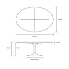 Mesa Saarinen Tulipa Oval 244cm X 137cm Branco