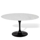 Mesa Saarinen Tulipa Oval Carrara 120x80cm Branco/preto