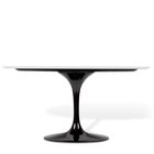Mesa Saarinen Tulipa Oval Nanoglass 120x80cm Branco/preto