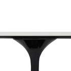 Mesa Saarinen Tulipa Oval Nanoglass 160x90cm Branco/preto