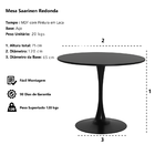 Mesa Saarinen Tulipa Redonda 120cm Tampo Madeira Branca Sala