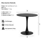 Mesa Saarinen Tulipa Redonda 80cm Tampo Madeira Branca Sala C
