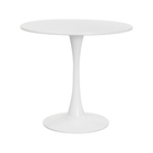 Mesa Saarinen Tulipa Redonda 80cm Tampo Madeira Branca Sala C