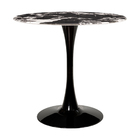 Mesa Saarinen Tulipa Redonda Mármore Artificial 80cm Preto
