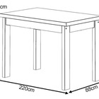 Mesa Safira Em Madeira Maciça 220x88 Com 8 Cadeiras Castanho