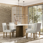 Mesa Safira Para Sala De Jantar Com 06 Cadeiras Ametista Imbu