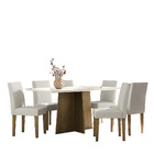 Mesa Safira Para Sala De Jantar Com 06 Cadeiras Ametista Imbu