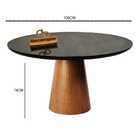 Mesa Sala De  Jantar Cone Tampo Laqueado E Vidro 100cm - Base