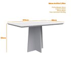 Mesa Sala De Jantar 135cm Tampo Mdf/vidro Anitta Ype/off White