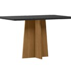 Mesa Sala De Jantar 135cm Tampo Mdf/vidro Moderno Ype/preto