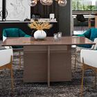 Mesa Sala De Jantar 160 Cm Tampo Com Vidro Lisboa C14 Cinza P