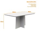 Mesa Sala De Jantar 160cm Tampo Mdf/vidro Anitta Ype/off White