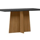 Mesa Sala De Jantar 160cm Tampo Mdf/vidro Moderno Ype/preto