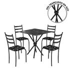 Mesa Sala De Jantar 4 Cadeiras Preto Maranhão Shop Jm