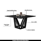 Mesa Sala De Jantar 4 Lugares 150cm Tampo Quadrado De Vidro G