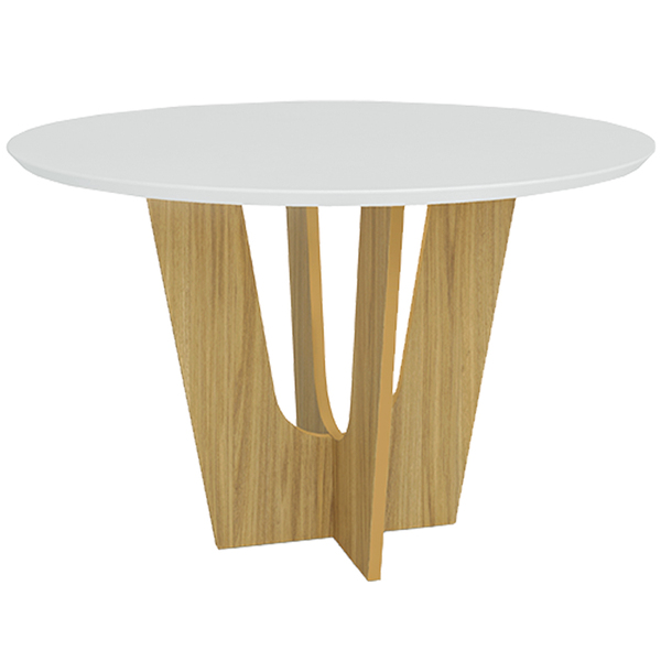 Mesa Sala De Jantar 4 Lugares Redondo 135cm Tampo De Vidro Ka