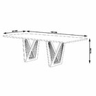 Mesa Sala De Jantar 6 Lugares 180cm Tampo De Vidro Giaguaro B