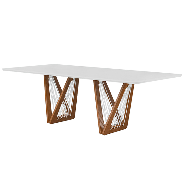 Mesa Sala De Jantar 6 Lugares 180cm Tampo De Vidro Giaguaro B