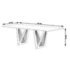 Mesa Sala De Jantar 6 Lugares 180cm Tampo De Vidro Giaguaro P