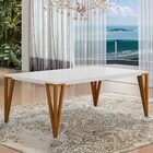 Mesa Sala De Jantar 8 Lugares 218cm Tampo Com Vidro Nepal - B