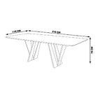 Mesa Sala De Jantar 8 Lugares 218cm Tampo Com Vidro Shuri Pre