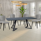 Mesa Sala De Jantar 8 Lugares 218cm Tampo De Vidro Efron Pret