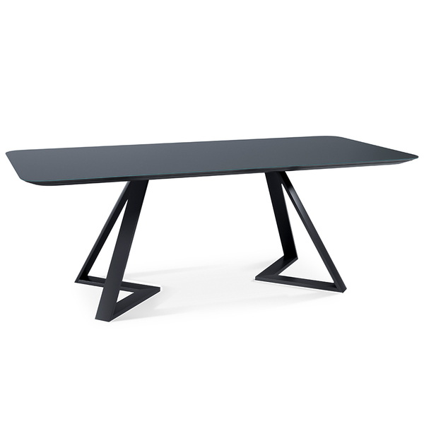 Mesa Sala De Jantar 8 Lugares 218cm Tampo De Vidro Efron Pret