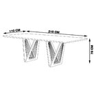 Mesa Sala De Jantar 8 Lugares 218cm Tampo De Vidro Giaguaro P