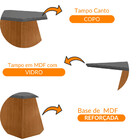 Mesa Sala De Jantar Aida 120cm Em Mdf E Vidro Com Canto Copo