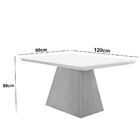 Mesa Sala De Jantar Aida 120cm Em Mdf E Vidro Com Canto Copo