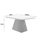 Mesa Sala De Jantar Aida 120cm Em Mdf E Vidro Com Canto Copo